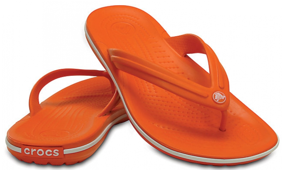 Crocs orange flip deals flops